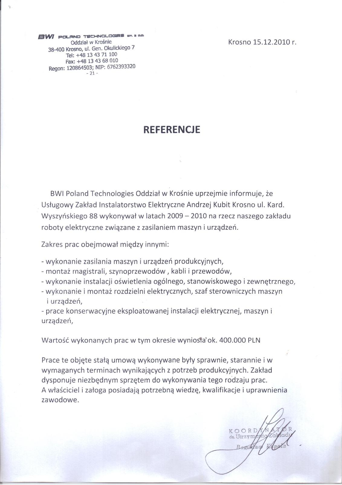 Referencje BWI