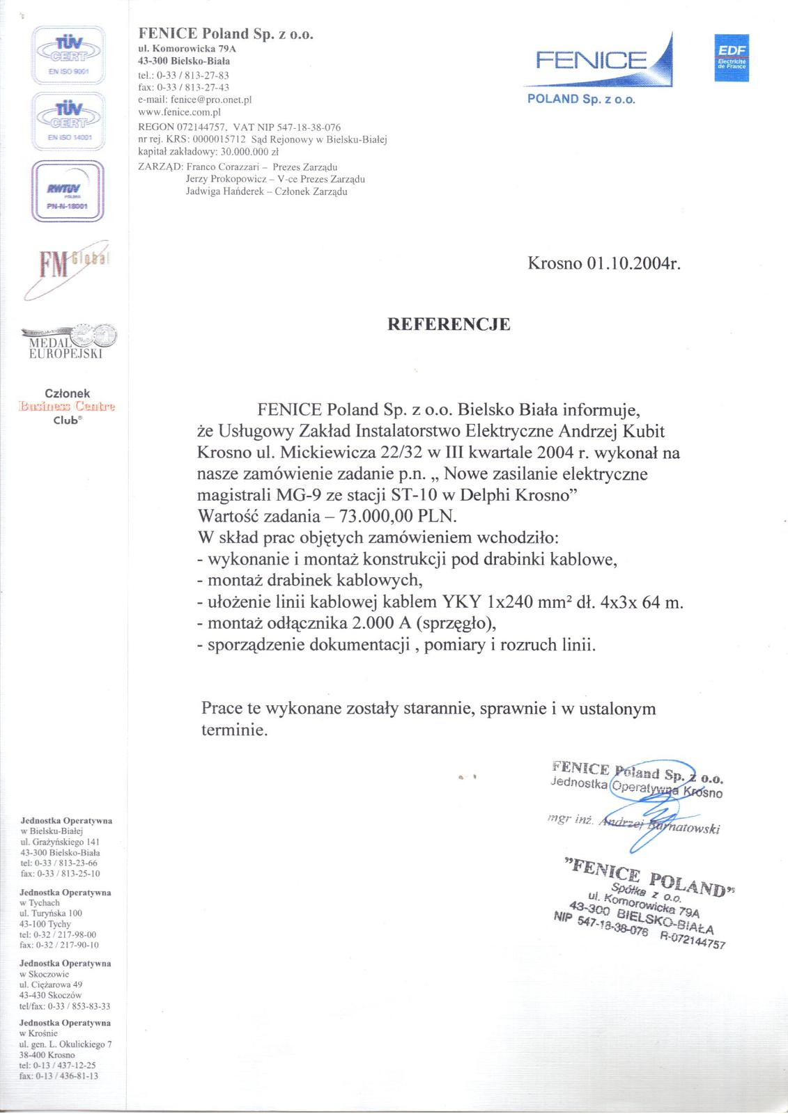 Referencje Fenice