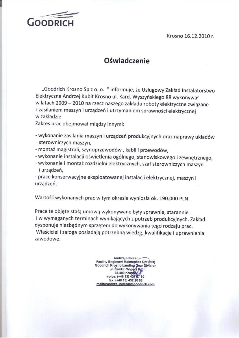 Referencje Goodrich
